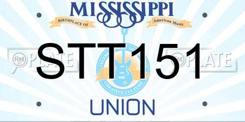 STT151 Mississippi License Plate