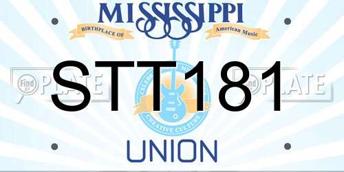 STT181 Mississippi License Plate