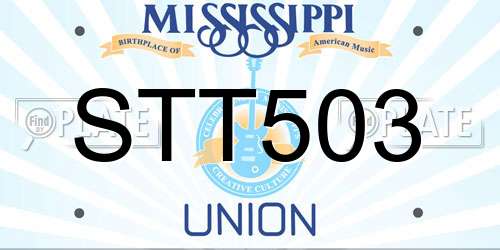 STT503 Mississippi License Plate