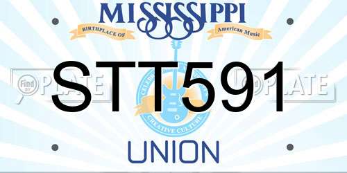 STT591 Mississippi License Plate