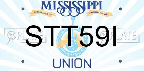 STT59I Mississippi License Plate