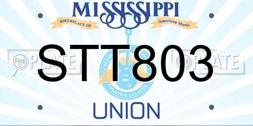 STT803 Mississippi License Plate