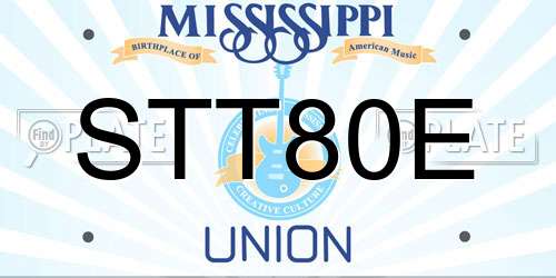 STT80E Mississippi License Plate