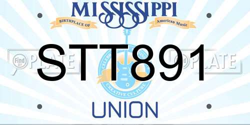 STT891 Mississippi License Plate
