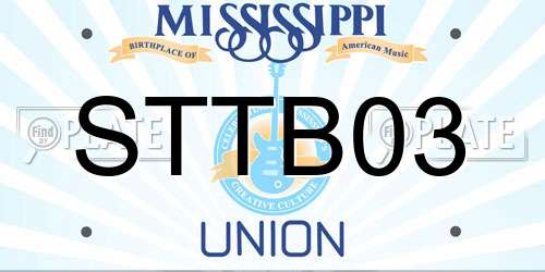 STTB03 Mississippi License Plate