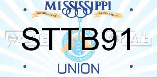 STTB91 Mississippi License Plate