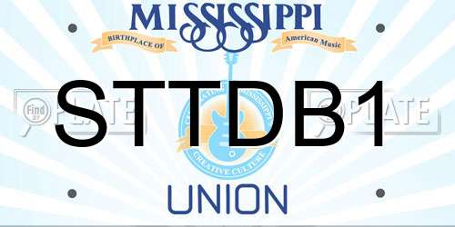 STTDB1 Mississippi License Plate