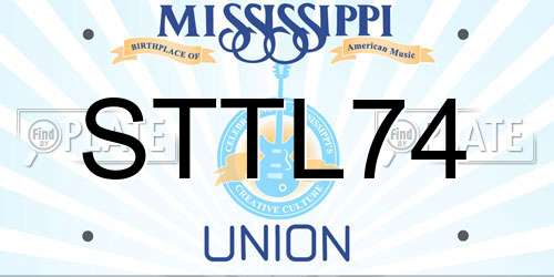 STTL74 Mississippi License Plate