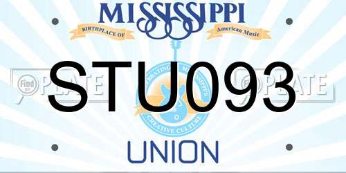 STU093 Mississippi License Plate