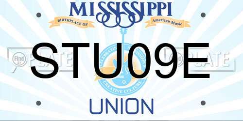 STU09E Mississippi License Plate