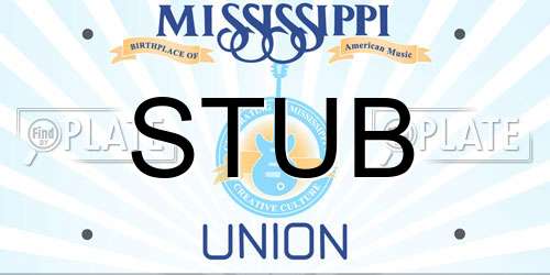 STUB Mississippi License Plate