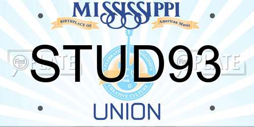 STUD93 Mississippi License Plate