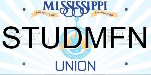 STUDMFN Mississippi License Plate