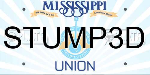 STUMP3D Mississippi License Plate