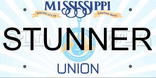 STUNNER Mississippi License Plate