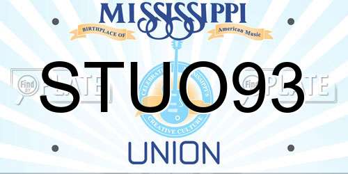 STUO93 Mississippi License Plate
