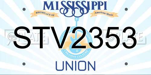 STV2353 Mississippi License Plate