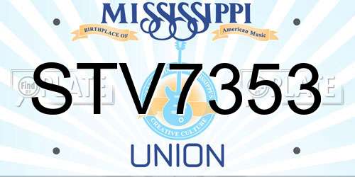 STV7353 Mississippi License Plate