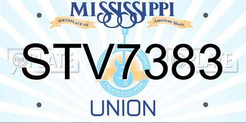 STV7383 Mississippi License Plate