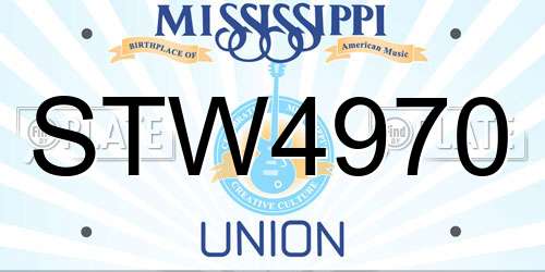 STW4970 Mississippi License Plate