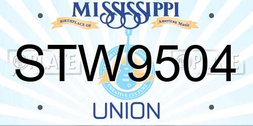 STW9504 Mississippi License Plate