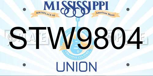 STW9804 Mississippi License Plate