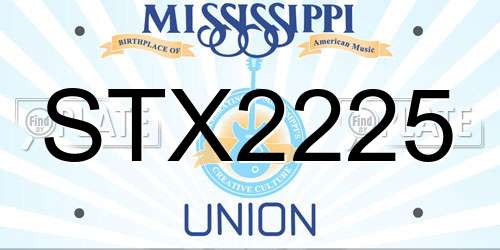 STX2225 Mississippi License Plate