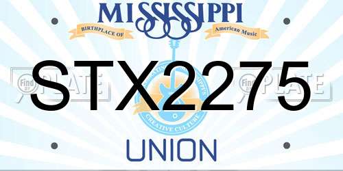 STX2275 Mississippi License Plate