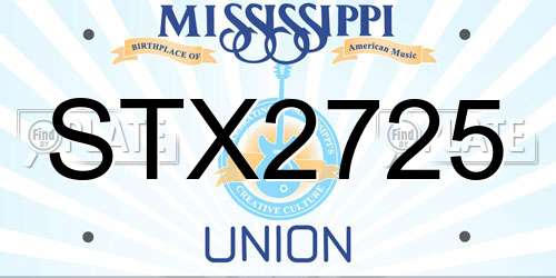 STX2725 Mississippi License Plate