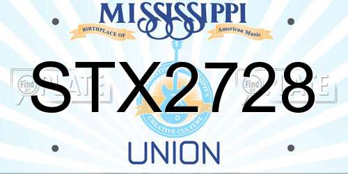 STX2728 Mississippi License Plate