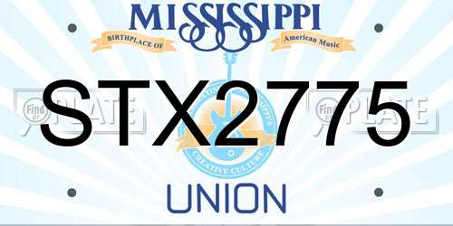 STX2775 Mississippi License Plate