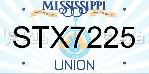 STX7225 Mississippi License Plate