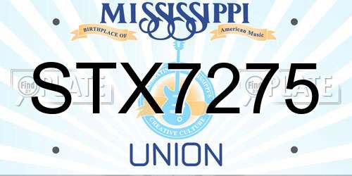 STX7275 Mississippi License Plate