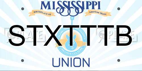 STXTTTB Mississippi License Plate
