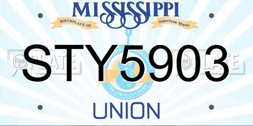 STY5903 Mississippi License Plate