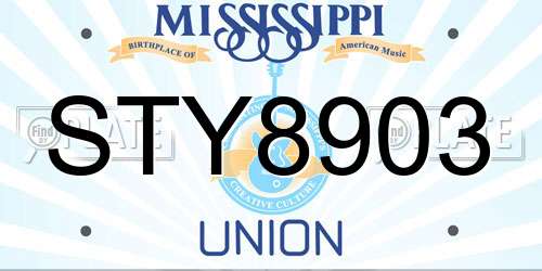 STY8903 Mississippi License Plate