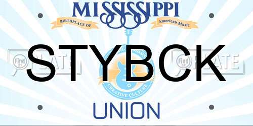 STYBCK Mississippi License Plate