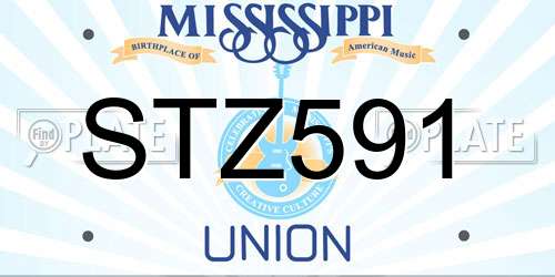 STZ591 Mississippi License Plate