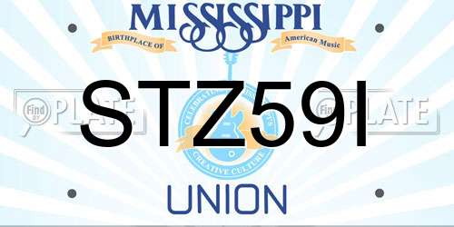 STZ59I Mississippi License Plate