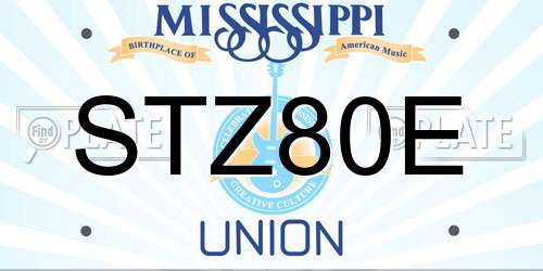 STZ80E Mississippi License Plate