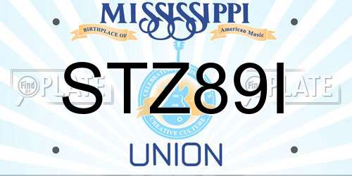 STZ89I Mississippi License Plate