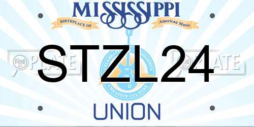 STZL24 Mississippi License Plate