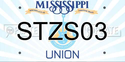 STZS03 Mississippi License Plate