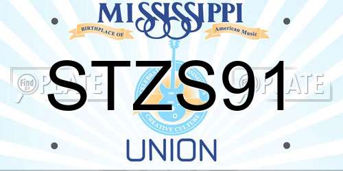 STZS91 Mississippi License Plate