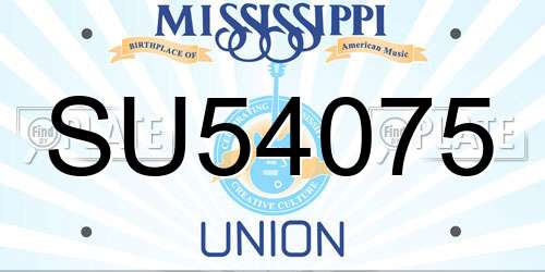 SU54075 Mississippi License Plate