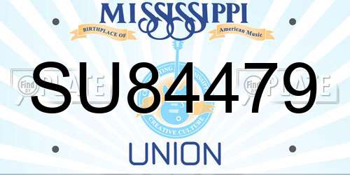 SU84479 Mississippi License Plate
