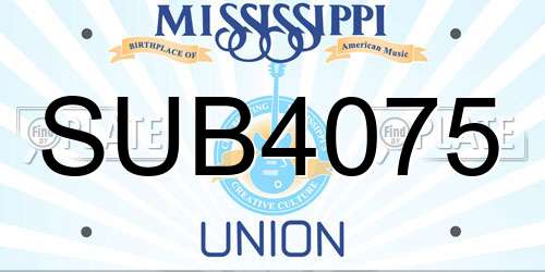 SUB4075 Mississippi License Plate
