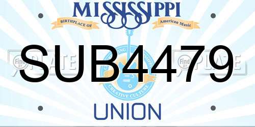 SUB4479 Mississippi License Plate