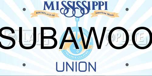 SUBAWOO Mississippi License Plate
