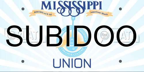 SUBIDOO Mississippi License Plate